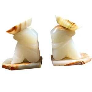Vintage Onyx 5 inch Mexican Siesta Book Ends